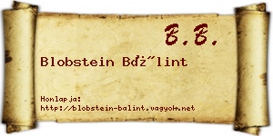 Blobstein Bálint névjegykártya